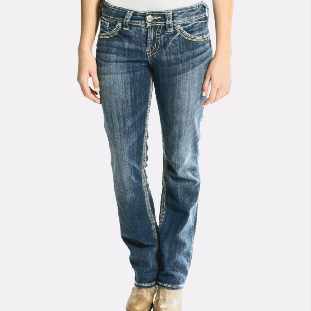 Silver Suki Surplus Bootcut Silver Jeans Thick Stitch W26 L32